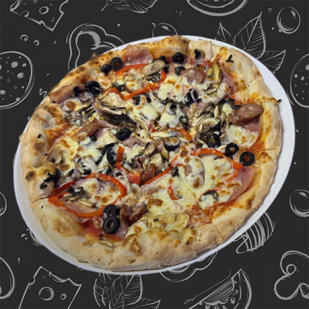 Pizza Pe Vatra - PIZZA CON TUTTO 32 cm (680 gr)