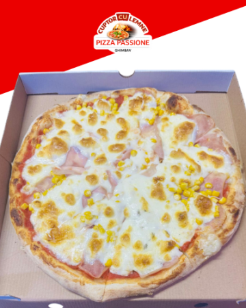 Pizza pe Cuptor cu Lemne - PIZZA PROSCIUTTO MAIS 42 CM (1050 gr)
