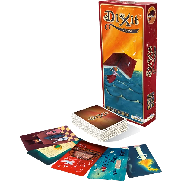 Dixit Quest extensie joc de societate in limba romana - cutia extensiei cu 84 carti ilustrate de Marie Cardouat [3]