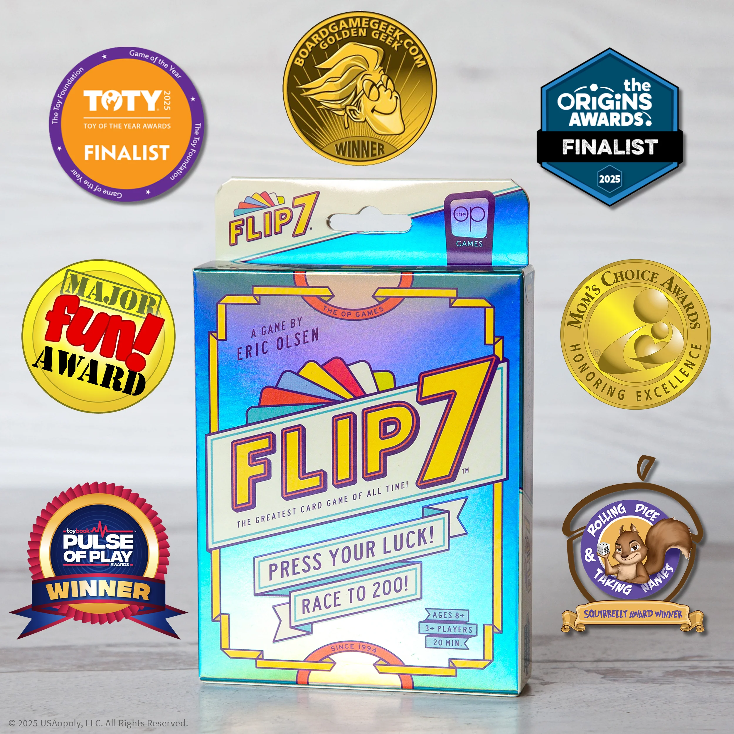 Flip 7 Peg Edition press your luck format compact travel The Op Games Spiel des Jahres [2]