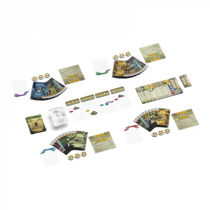 Ruins joc de societate carti card crafting in limba engleza - cutia jocului si cartile transparente cu ruine antice [2]