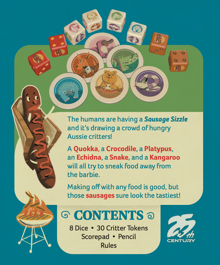 Sausage Sizzle joc zaruri push your luck animale Australia 25th Century Games [3]