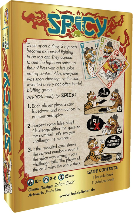Spicy joc bluff carti fata jos finisaj auriu ilustratii coreene HeidelBAR Games [2]