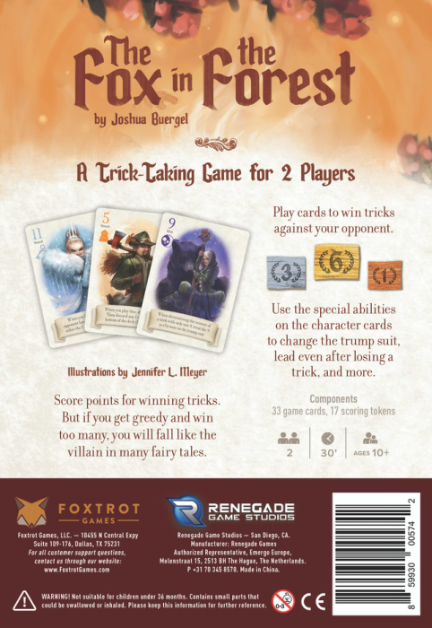 The Fox in the Forest joc levata 2 jucatori basm Renegade Game Studios [3]