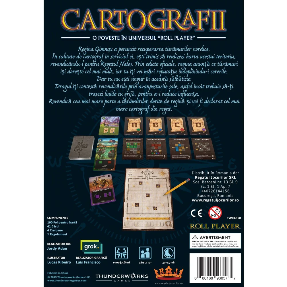 Cartografii Roll Player Tale flip and write fantasy harti Thunderworks Games romana [1]