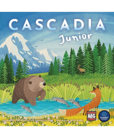 Cascadia Junior joc familie in limba romana - cutia jocului si plansa cu animale si habitate din Pacific Northwest [2]