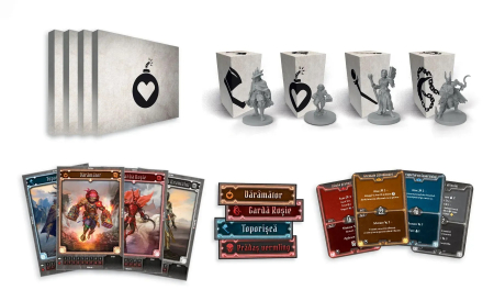 Gloomhaven Coltii Leului joc cooperativ tactic in limba romana - cutia jocului si componentele cu personaje si scenarii [4]