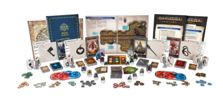 Gloomhaven Coltii Leului joc cooperativ tactic in limba romana - cutia jocului si componentele cu personaje si scenarii [3]