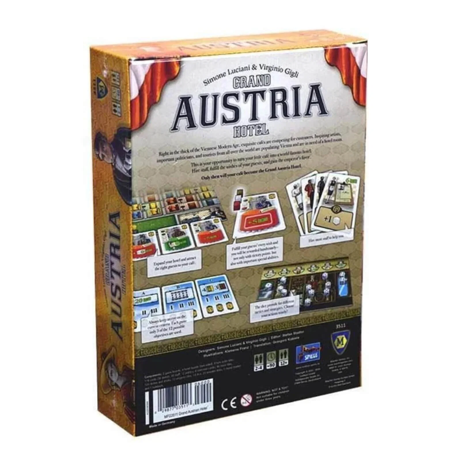 Grand Austria Hotel dice drafting Vienna hotel oaspeti Imparat Simone Luciani Lookout Games [1]