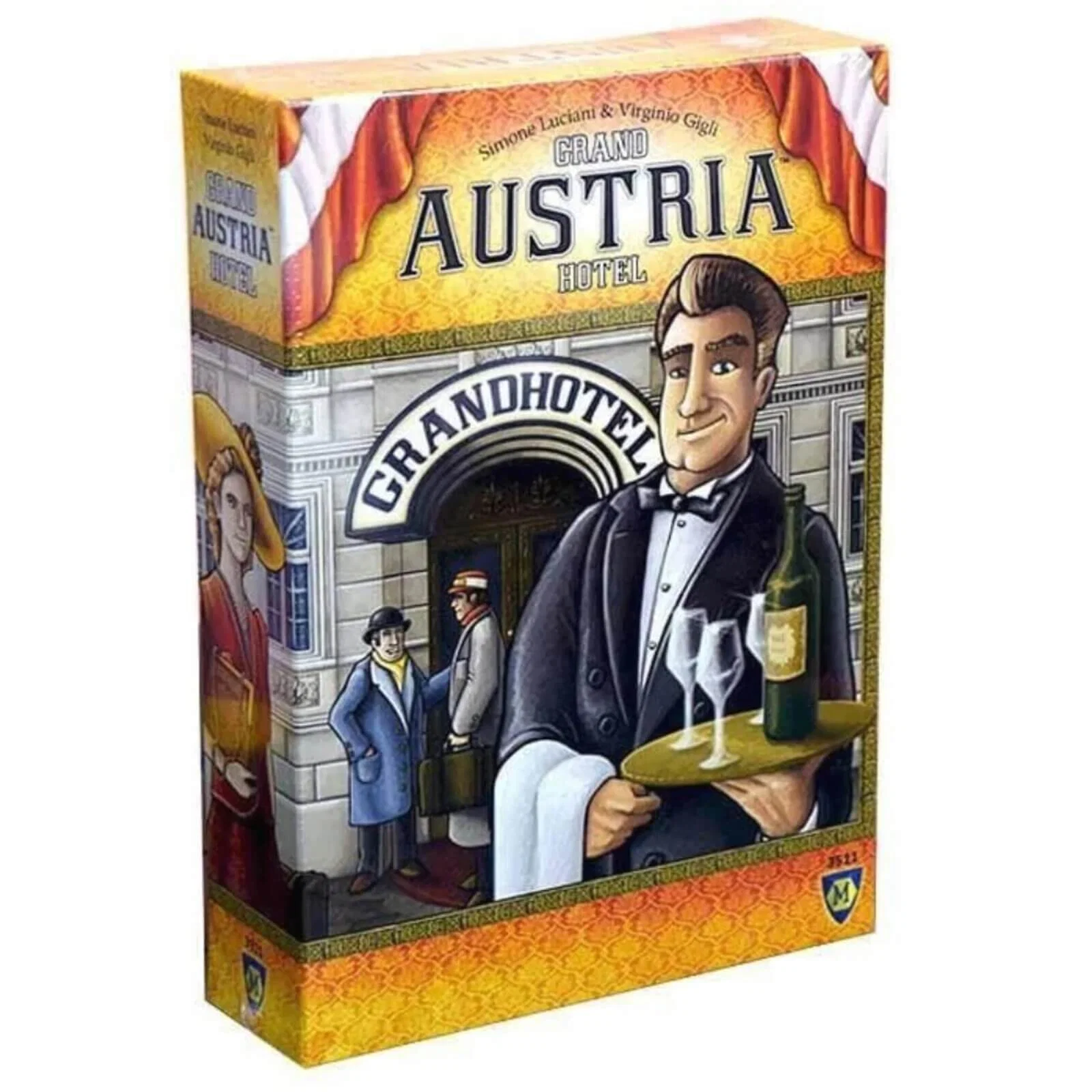 Jocuri de Societate - Grand Austria Hotel dice drafting Vienna hotel oaspeti Imparat Simone Luciani Lookout Games