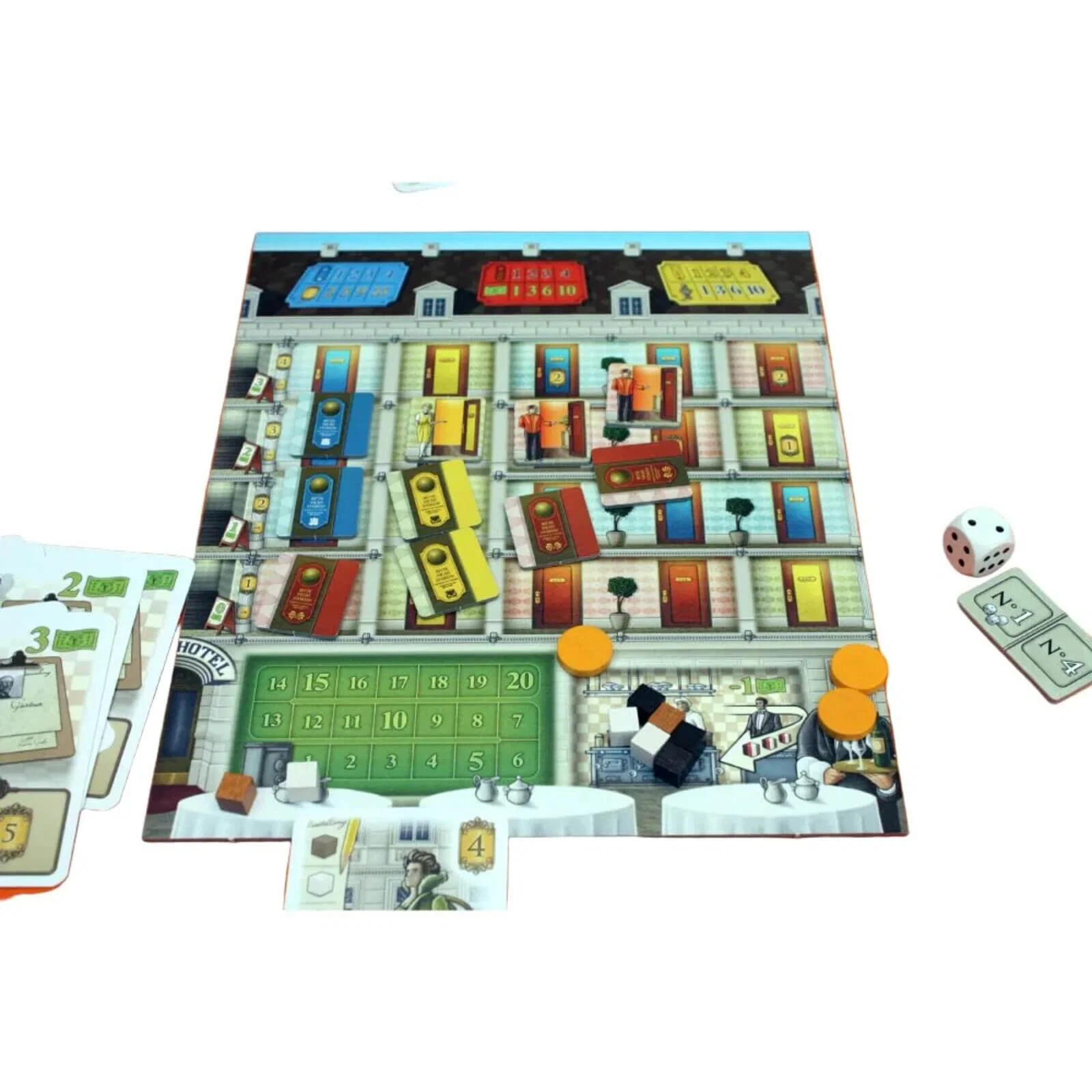 Grand Austria Hotel dice drafting Vienna hotel oaspeti Imparat Simone Luciani Lookout Games [3]