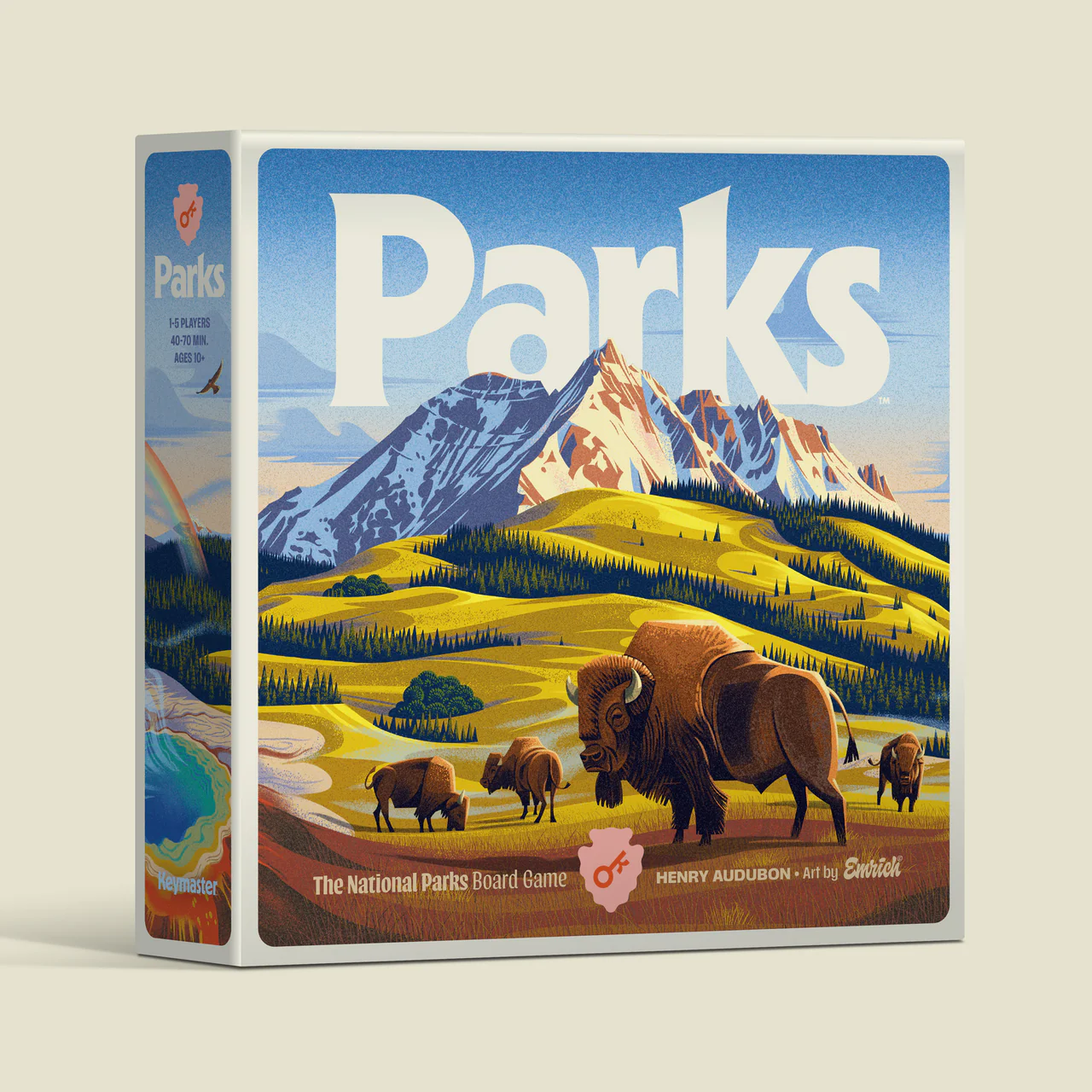 Explorare - Parks Second Edition joc de societate strategie in limba germana - cutia jocului si plansa cu parcuri nationale americane