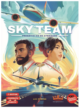 Jocuri de Societate - Sky Team joc cooperativ 2 jucatori in limba romana - cutia jocului si panoul de control