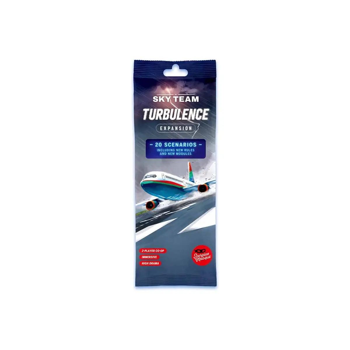 Jocuri de Societate - Sky Team Turbulence extensie joc cooperativ in limba engleza - cutia extensiei cu plansa de alarme si componentele noi