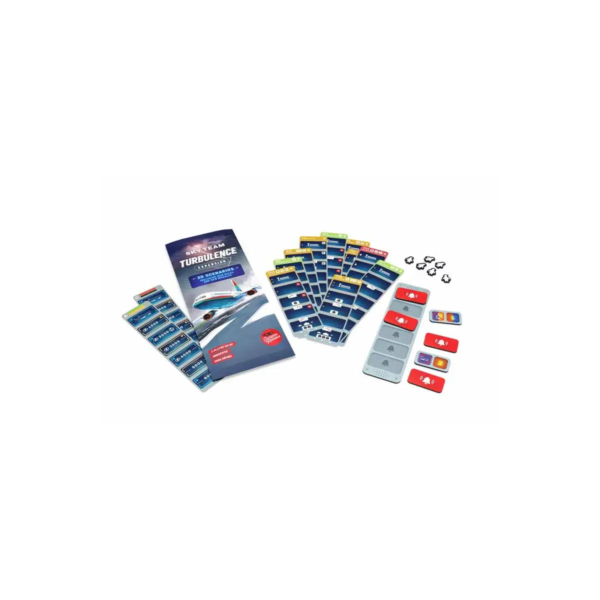 Sky Team Turbulence extensie joc cooperativ in limba engleza - cutia extensiei cu plansa de alarme si componentele noi [1]