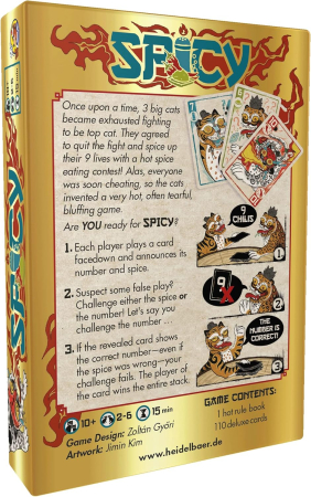 Spicy joc bluff carti fata jos finisaj auriu ilustratii coreene HeidelBAR Games [1]
