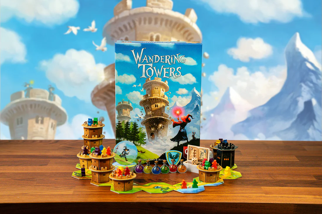 Wandering Towers joc cursa tactic vrajitori turnuri Capstone Games Kramer Kiesling [3]