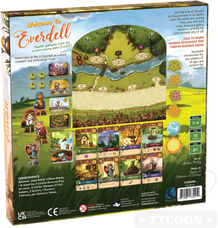 Welcome to Everdell joc familie in limba engleza - cutia jocului si plansa cu animalele forestiere si Marele Copac [2]