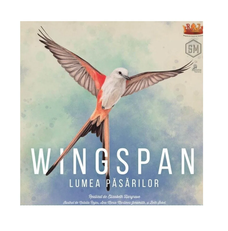 Jocuri de Societate - Wingspan - Lumea Pasarilor joc de societate in limba romana - cutia jocului si componentele principale