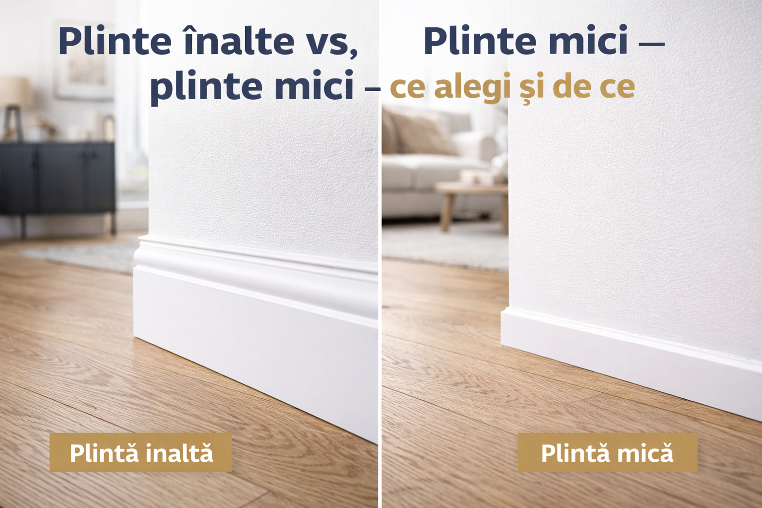Plinte înalte vs plinte mici