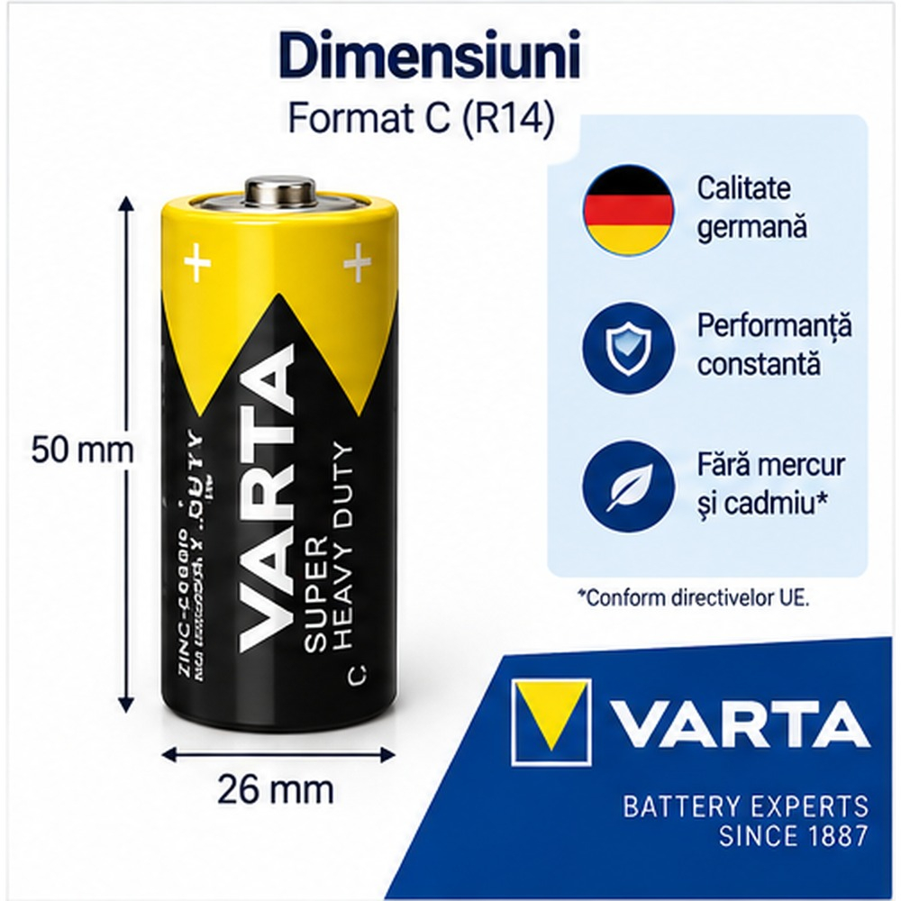Baterii Varta C R14 set 2 bucati 1.5V [2]