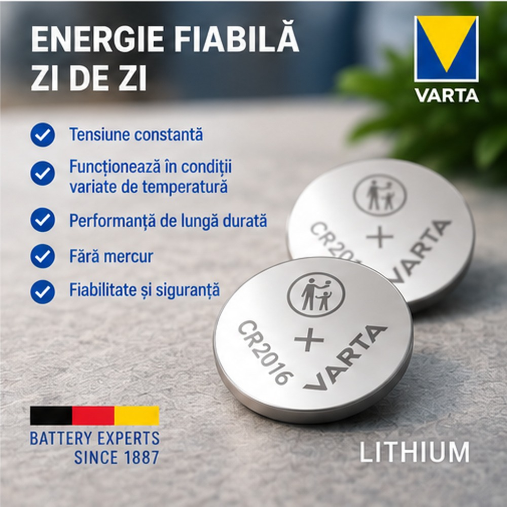 Baterii Varta CR2016 litiu 3V set 2 bucati [3]