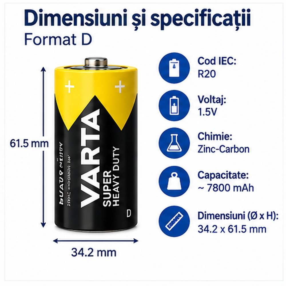Baterii Varta D R20 set 2 bucati 1.5V [2]