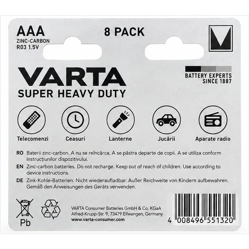 Baterii zinc-carbon AAA set 8 bucati 1.5V [2]