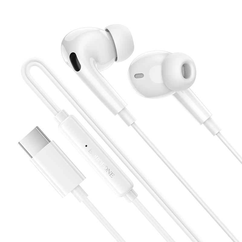 Căști Borofone BM100 Pro Fuente, USB-C Cu DAC, Microfon și Control, Albe - Sunet Corect Pe Orice Telefon [4]
