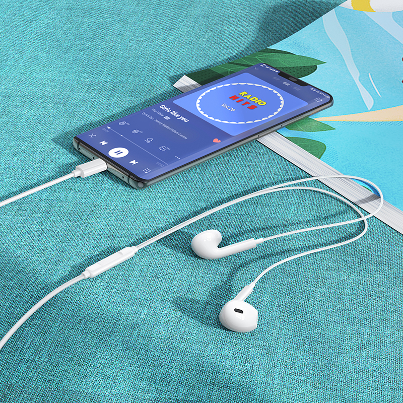 Căști Cu Fir Borofone BM100 Fuente, USB-C Cu DAC, Microfon, Albe - Varianta Standard Care Face Esențialul [4]