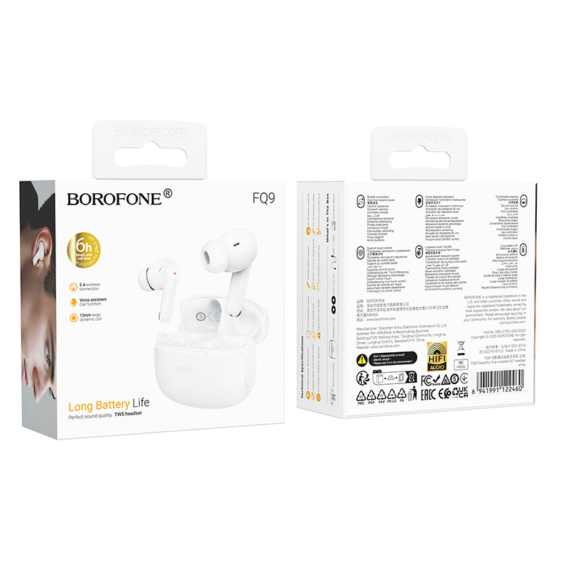 Căști Wireless Bluetooth Borofone TWS FQ9, Albe - Le Scoți Din Carcasă Și Cântă [5]