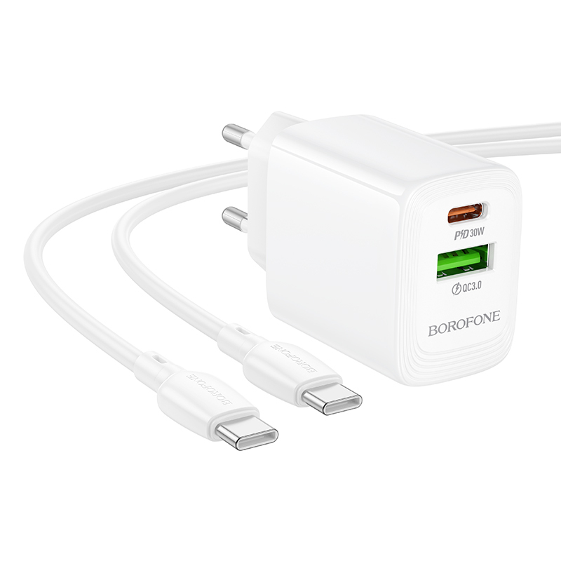 Incarcator priza Borofone BN29 Fuente 30W USB si USB-C cu cablu [3]