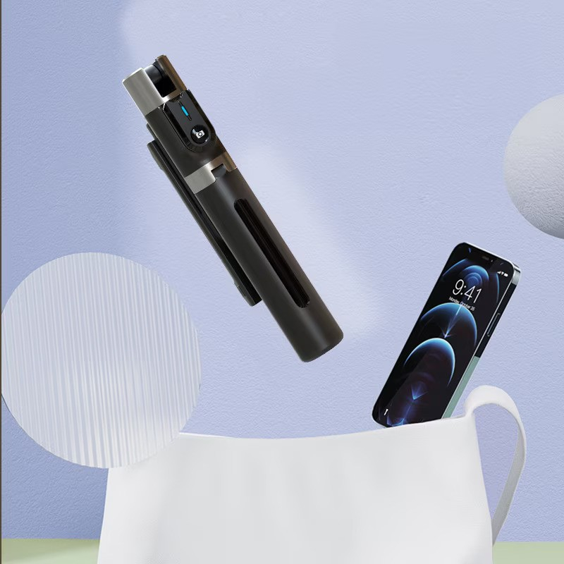 Selfie stick trepied 2 lumini LED telecomanda BT [3]