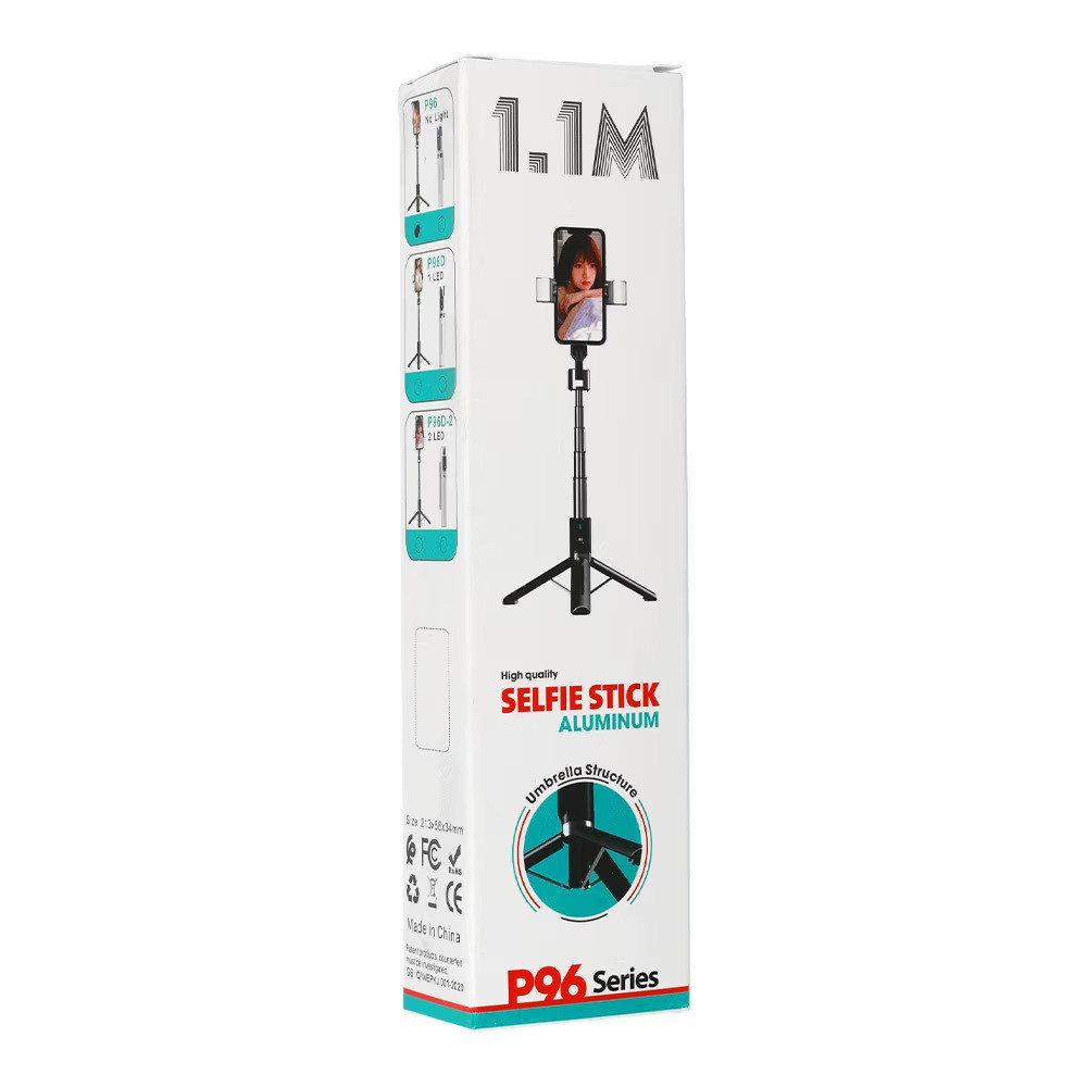 Selfie stick trepied 2 lumini LED telecomanda BT [5]