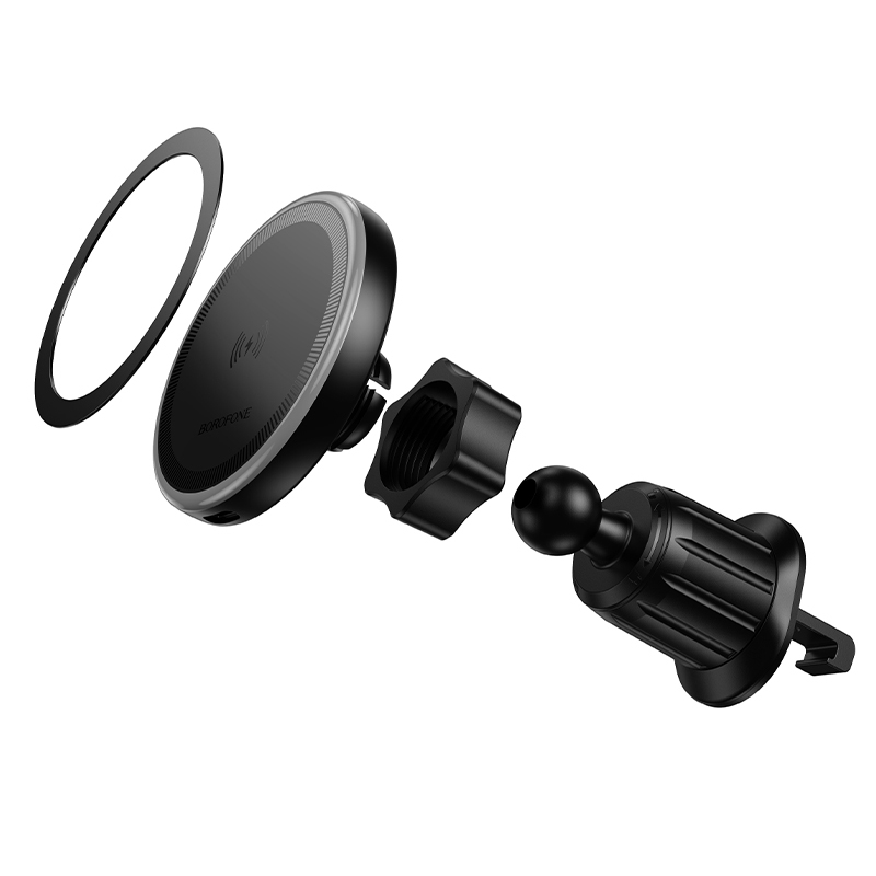 Suport auto Borofone BH224 Flash magnetic grila cu incarcare wireless [3]