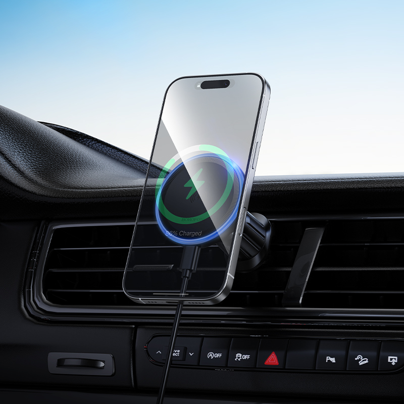 Suport auto Borofone BH224 Flash magnetic grila cu incarcare wireless [7]