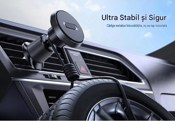 Suport auto magnetic grila ventilatie negru placuta inclusa [4]