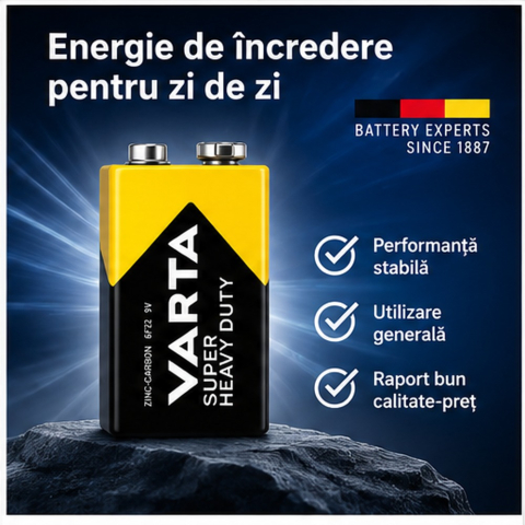 Baterie Varta 9V zinc-carbon 6F22 [2]