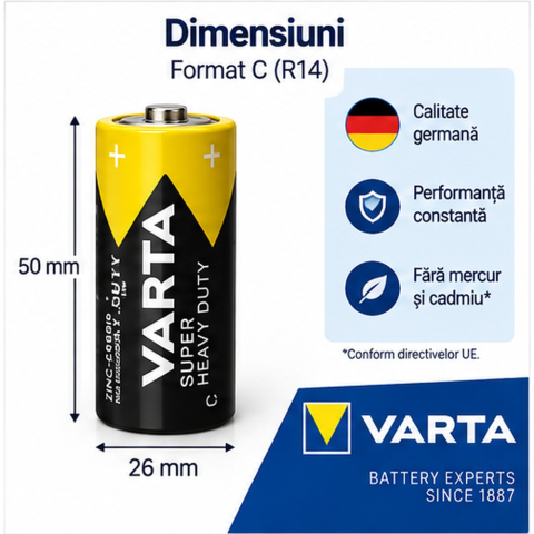 Baterii Varta C R14 set 2 bucati 1.5V [1]