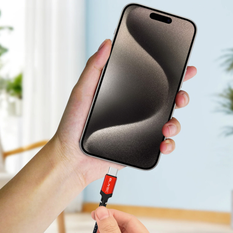 Cablu Blavec Raptor USB-C 0,5m impletit negru-rosu 60W [1]