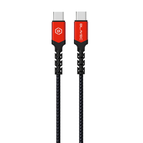 Cabluri încărcare și date - Cablu Blavec Raptor USB-C 0,5m impletit negru-rosu 60W