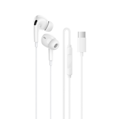 Căști - Căști Borofone BM100 Pro Fuente, USB-C Cu DAC, Microfon și Control, Albe - Sunet Corect Pe Orice Telefon