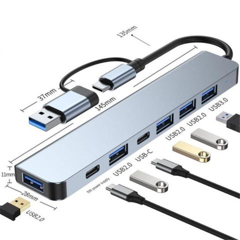 Hub CeruleTree 7 in 1 USB-C argintiu [3]