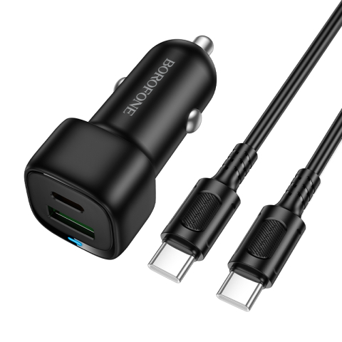 Încărcătoare - Incarcator auto Borofone BZ34B USB si USB-C 38W cu cablu