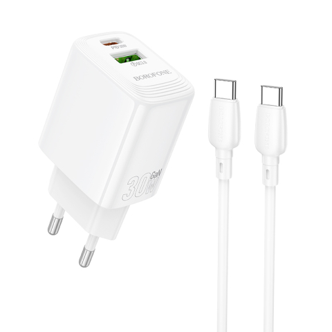 Încărcătoare de priză - Incarcator priza Borofone BN29 Fuente 30W USB si USB-C cu cablu