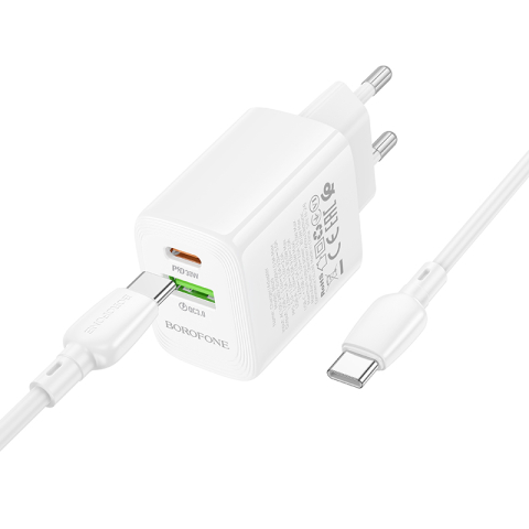 Incarcator priza Borofone BN29 Fuente 30W USB si USB-C cu cablu [7]