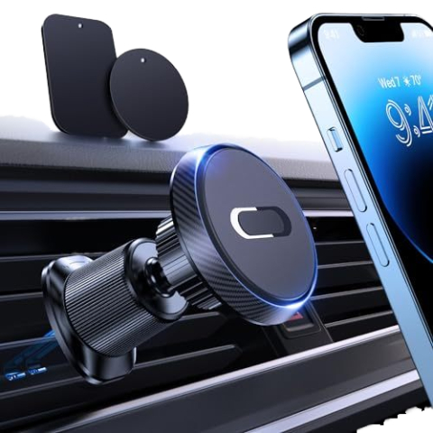 Suport auto magnetic grila ventilatie negru placuta inclusa [2]