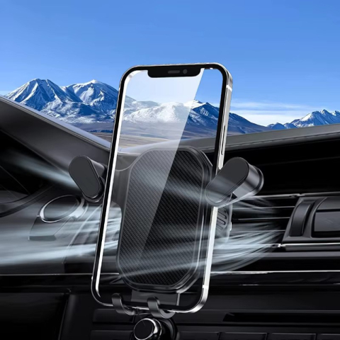 Suport auto universal telefon grila ventilatie brate reglabile negru [2]