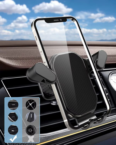 Suport auto universal telefon grila ventilatie brate reglabile negru [3]