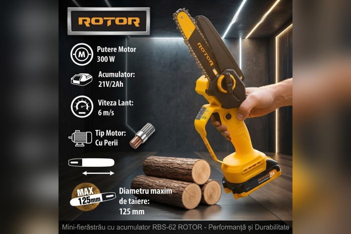 Mini drujbă 6" RBS-62 ROTOR, 1 acumulator 21V/2Ah, 1 x incarcator [2]
